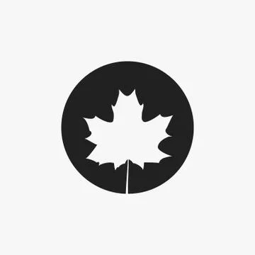 Maple leaf silhouette on a contrast background. イラスト素材