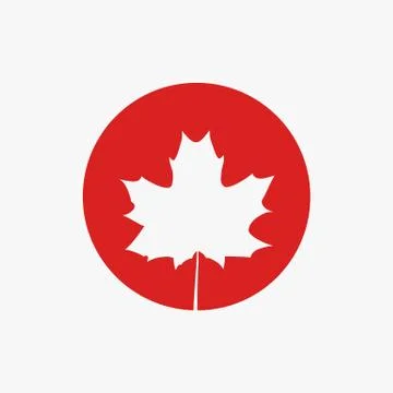 Maple leaf silhouette on a contrast background. Stock Illustration