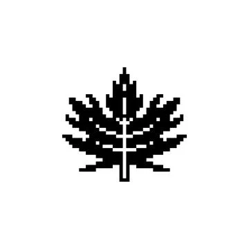 Maple Leaf Silhouette Pixel Art Stock Illustration