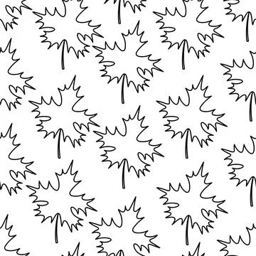 Maple leaf. Sketch. Seamless pattern. Emblem of Canada. Doodle style. Stock Illustration