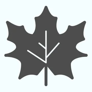 Maple leaf solid icon. Canada forest tree leaves shape sign. Autumn season Illustrazione stock