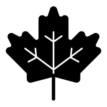 Maple leaf solid icon. Canadian sign vector illustration isolated on white Illustrazione stock