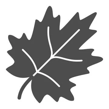 Maple leaf solid icon, trees and leaves concept, leaves of maple tree vector Stock Illustration