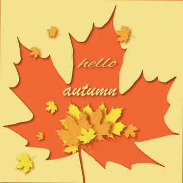 Maple leaf in the style of cut paper Illustrazione stock