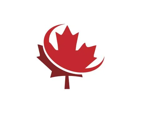 Maple leaf swoosh logo template Illustrazione stock
