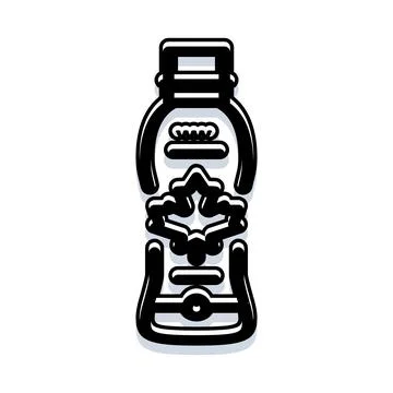 Maple leaf syrup bottle outline icon design Stock Illustration