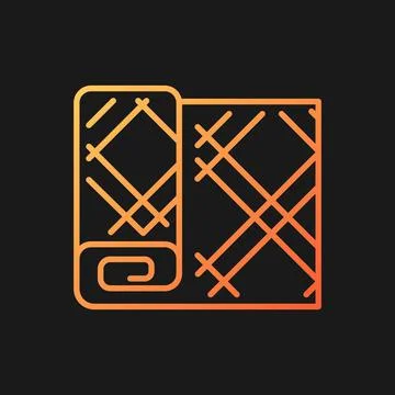 Maple leaf tartan pattern gradient vector icon for dark theme Stock Illustration