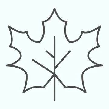 Maple leaf thin line icon. Canada forest tree leaves shape sign. Autumn season Stock Illustration