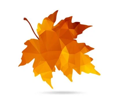 Maple leaf in triangular style with dropped shadow イラスト素材