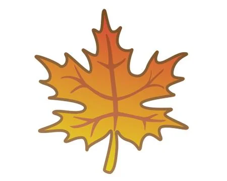 Maple leaf - vector full color illustration. Autumn orange maple leaf. Stock Illustration