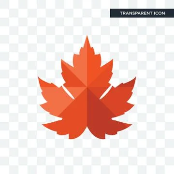 Maple leaf vector icon isolated on transparent background, maple leaf logo de Illustrazione stock
