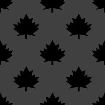 Maple Leaf wb icon. flat design. Seamless gray pattern. 库存插图