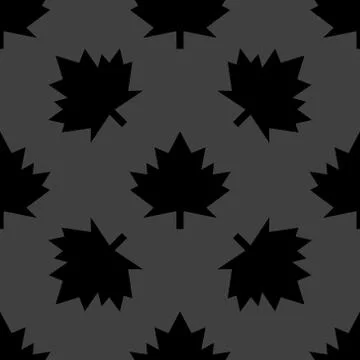 Maple Leaf wb icon. flat design. Seamless gray pattern. 库存插图