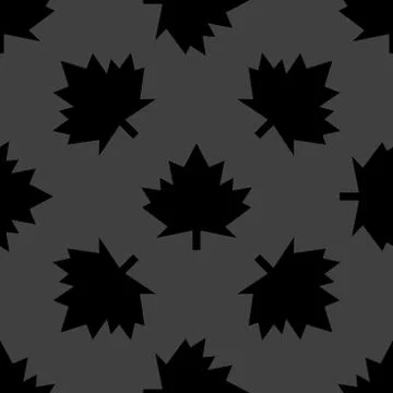 Maple Leaf wb icon. flat design. Seamless gray pattern. 스톡 일러스트