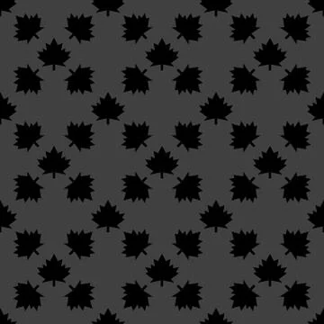 Maple Leaf wb icon. flat design. Seamless gray pattern. Illustrazione stock