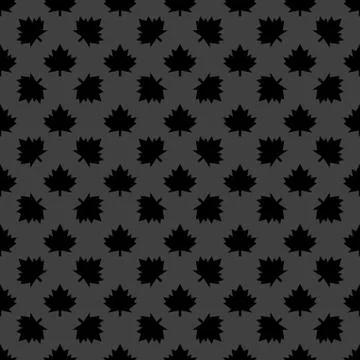 Maple Leaf wb icon. flat design. Seamless gray pattern. イラスト素材