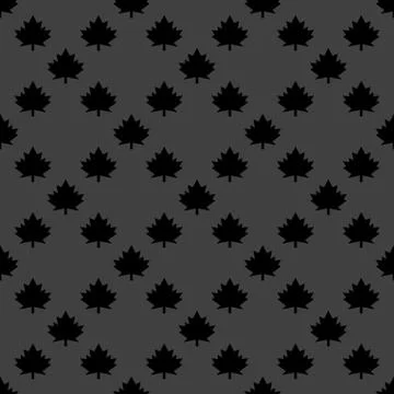 Maple Leaf wb icon. flat design. Seamless gray pattern. 库存插图