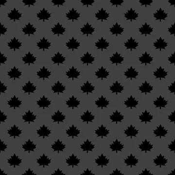 Maple Leaf wb icon. flat design. Seamless gray pattern. 스톡 일러스트