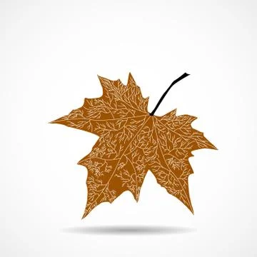 Maple leaf on white background. Vector illustration Stock Illustration