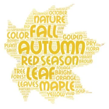 Maple Leaf Word Cloud Poster Illustration Stock Illustration
