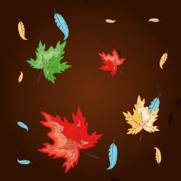 Maple leafs autumn pattern background Illustrazione stock