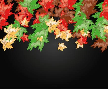 Maple leafs autumn pattern background Stock Illustration