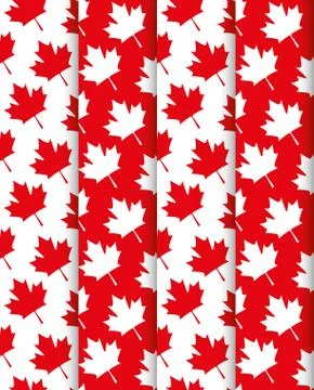 Maple leafs canadian pattern background Illustrazione stock