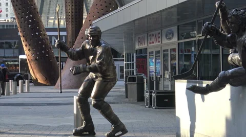 Maple Leafs Legends Row Sculptures at ACC, Toronto Stock Footage 62289764