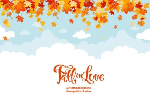 Maple leaves and sky Stock Illustration