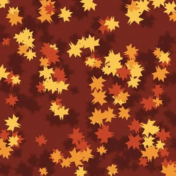 Maple leaves autumn pattern vibrant red yellow orange background Stock Illustration