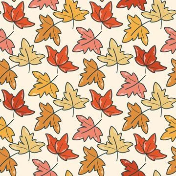 Maple leaves autumn seamless pattern Illustrazione stock