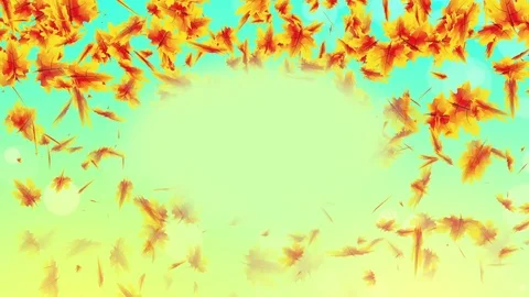 Maple leaves on a blue background Stock Footage 79830537