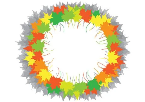 Maple leaves on a circle Stock Illustration