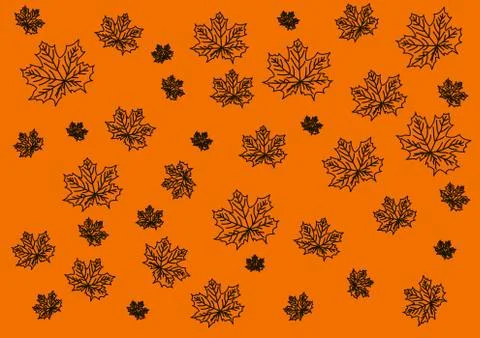 Maple leaves in a mess on a light background Stock Illustration