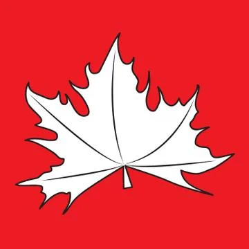 Maple leaves on a red background 스톡 일러스트