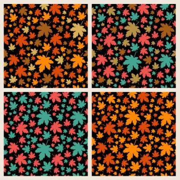 Maple Leaves seamless patern. Stock Illustration