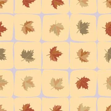 Maple leaves seamless pattern background. 스톡 일러스트