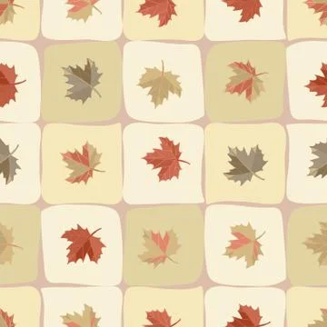 Maple leaves seamless pattern background. Illustrazione stock