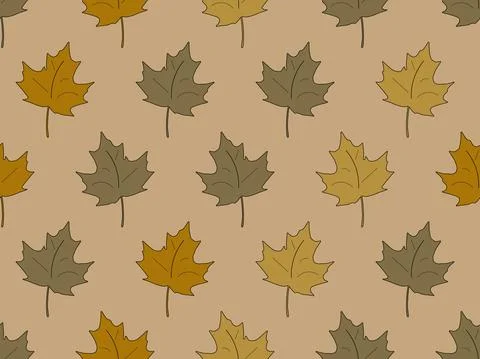 Maple leaves seamless pattern. Falling autumn leaves. Design for wrapping pap 스톡 일러스트