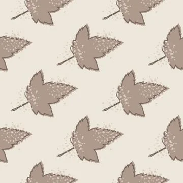 Maple leaves seamless pattern on light background. Autumn leaf wallpaper. Stock Illustration