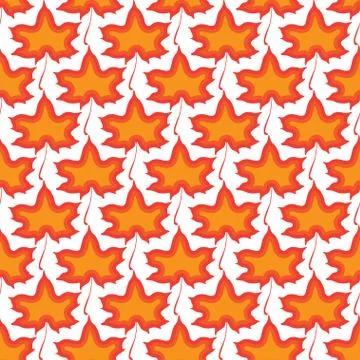 Maple leaves seamless vector orange art background Stock Illustration