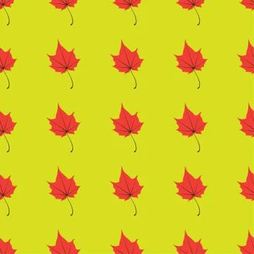Maple leaves seamless vector orange art background Stock Illustration