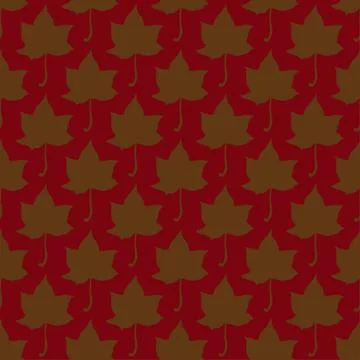 Maple leaves seamless vector red orange art background Stock Illustration