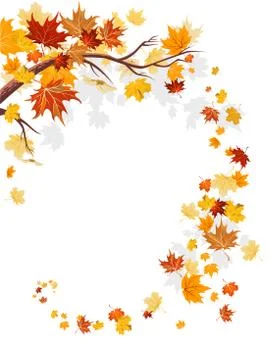 Maple leaves swirl Stock Illustration
