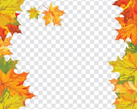 Maple leaves on transparency grid Stock Illustration