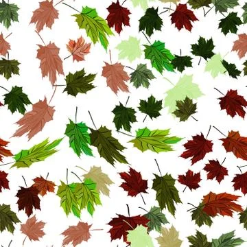 Maple Leaves Vector Seamless Pattern autumn style 스톡 일러스트