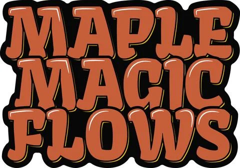 Maple Magic Flows Lettering Vector Design Stock Illustration