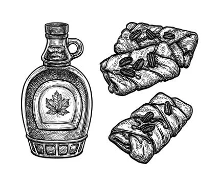 Maple pecan plait. Stock Illustration