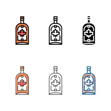 Maple spirits variants color icon vector Stock Illustration