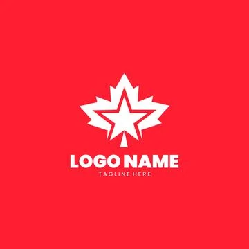 Maple star logo design vector Stock Illustration